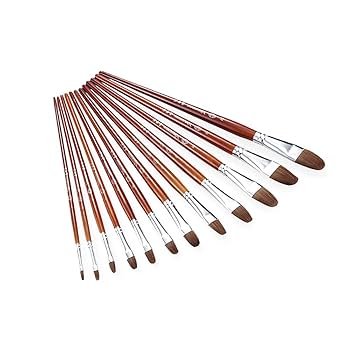 Amazon.co.jp: Zhi Jin 12Pcs 画材筆 専門家 美術学生用品 水彩